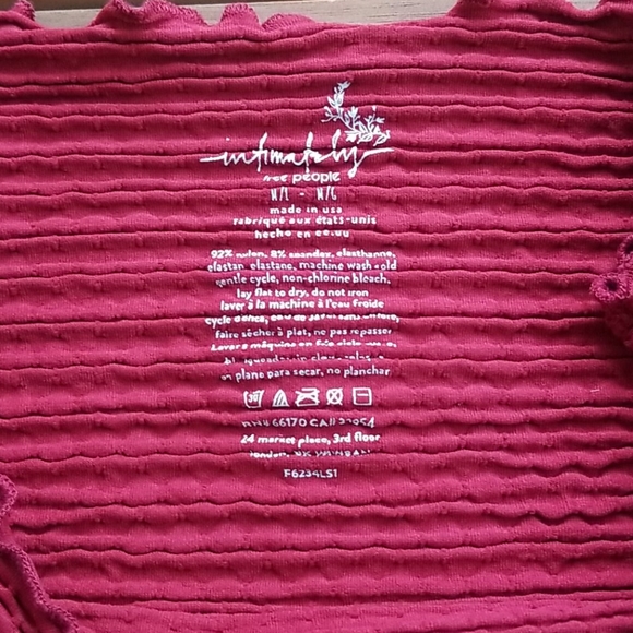 Free People Textured Long Sleeve Crop Top M/L - Picture 5 of 7